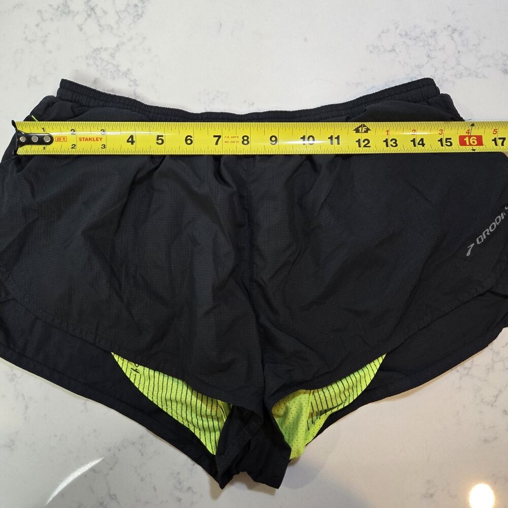 Brooks Running Shorts Womens‎ Black Neon Lined Athletic Running Shorts - Picture 10 of 10